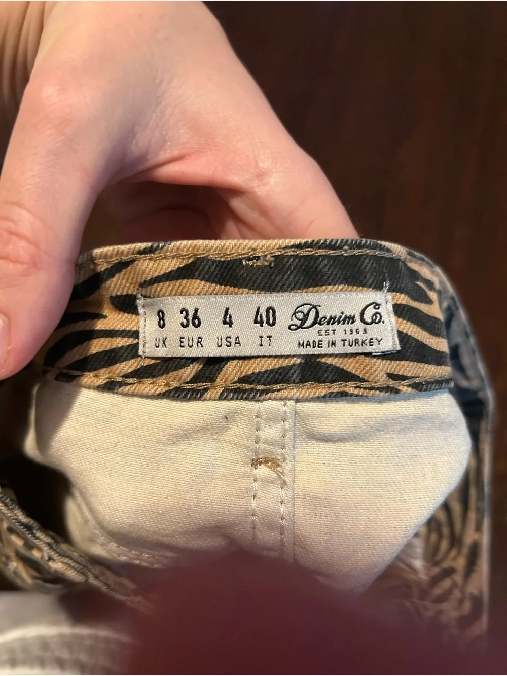 Denim&Co Tiger Print Mini Denim Skirt
